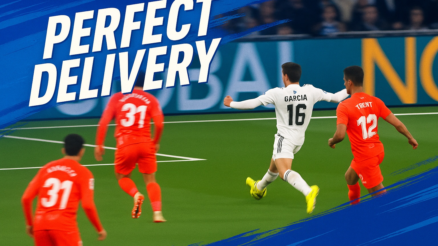 Perfect Delivery! Gonzalo Garcia tucks home Trent’s cross