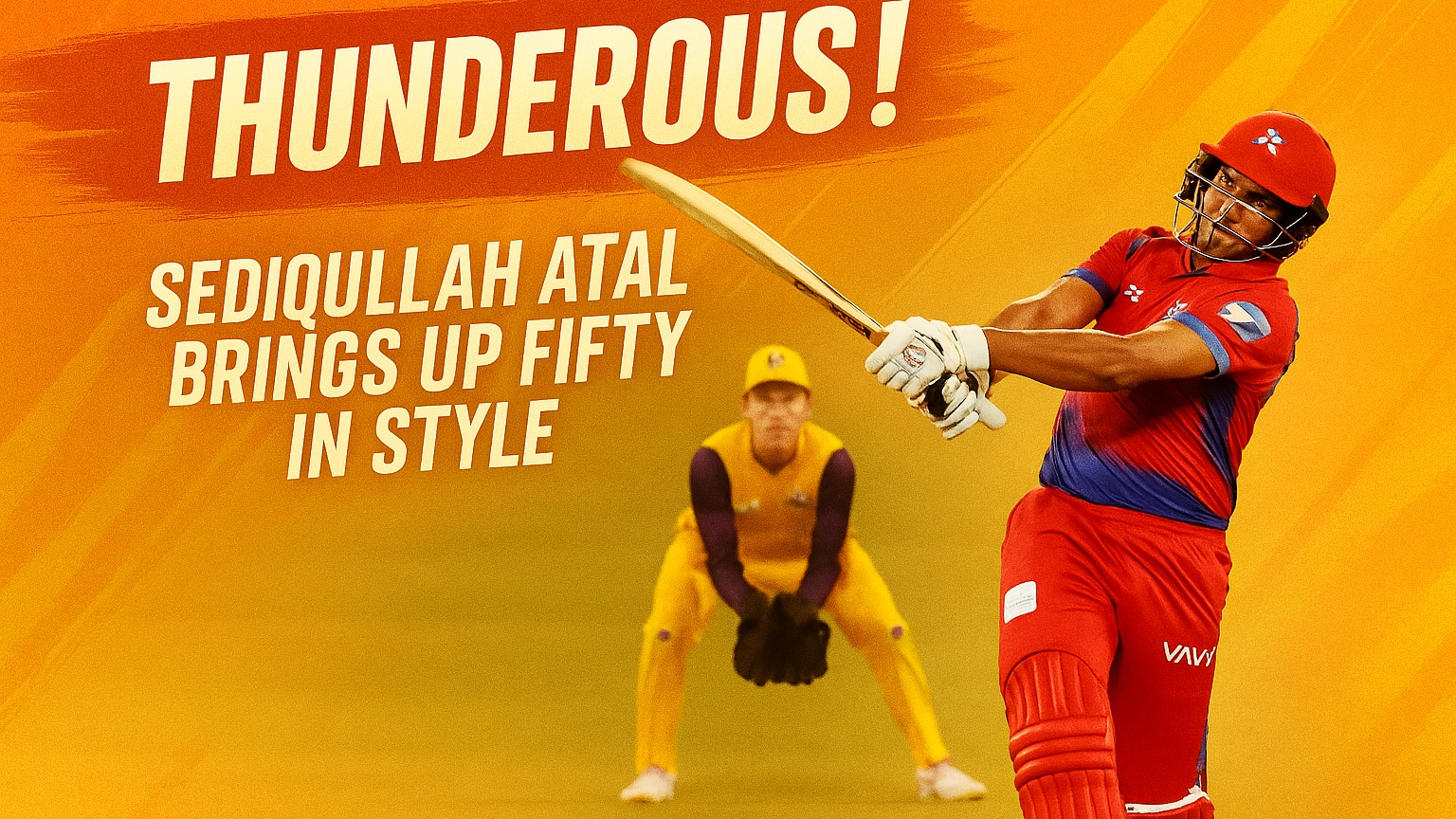 Thunderous! Sediqullah Atal brings up fifty in style