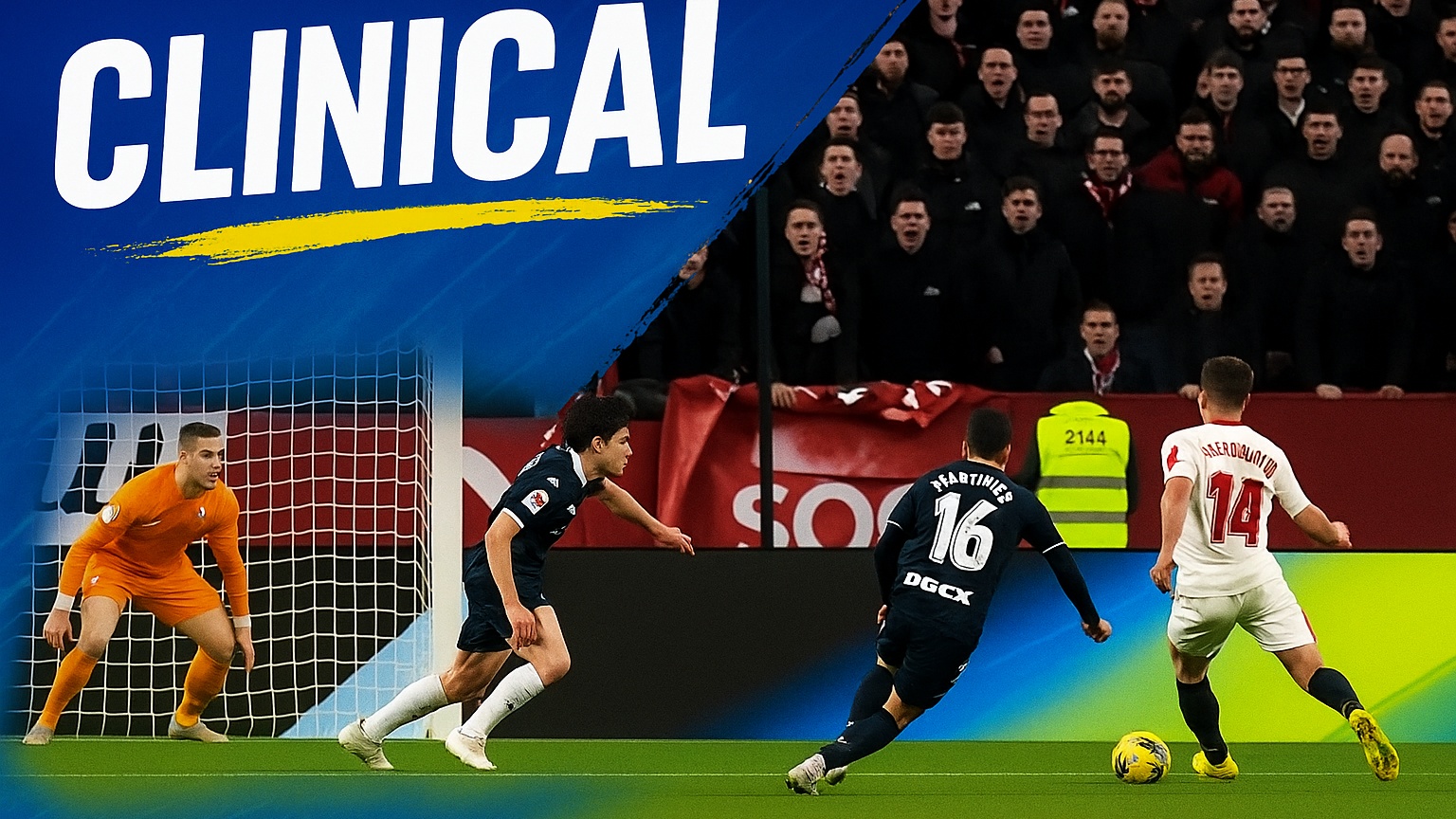 CLINICAL! Peque Fernandez slots home a first-time finish