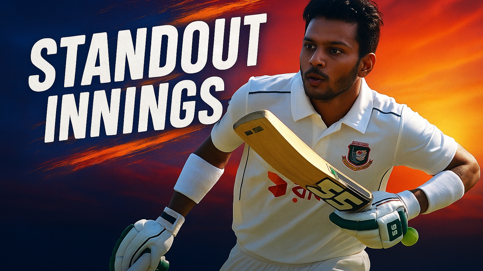 SUBLIME! Najmul Hossain Shanto stood tall with a gritty century