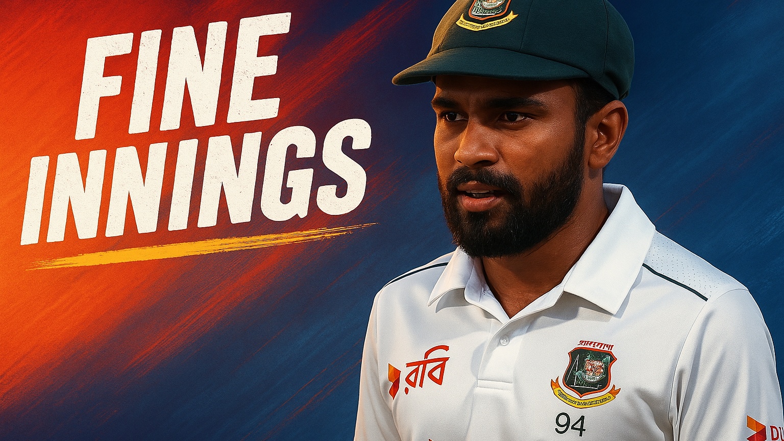 Shadman Islam's 80 off 104 | 1st Test, Day 2