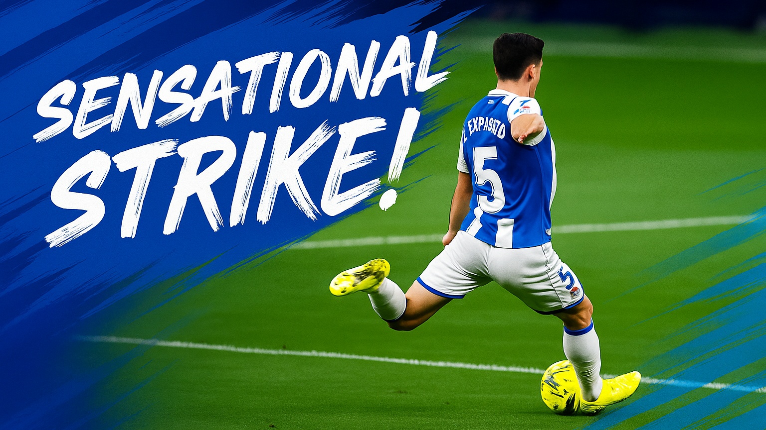 SENSATIONAL STRIKE! Edu Exposito fires home a stunner