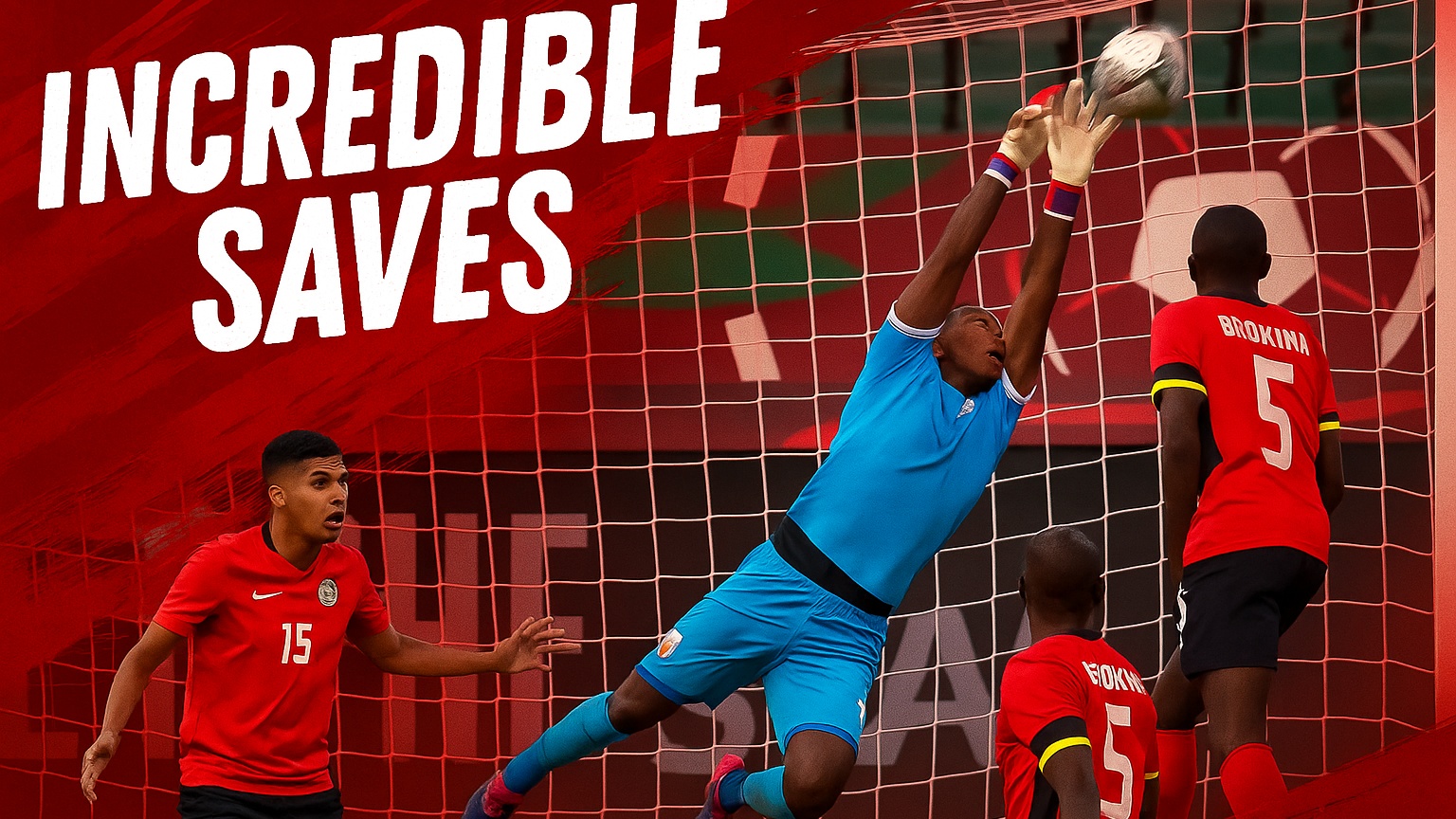 UNREAL DOUBLE SAVE! Hernani Siluane stands tall