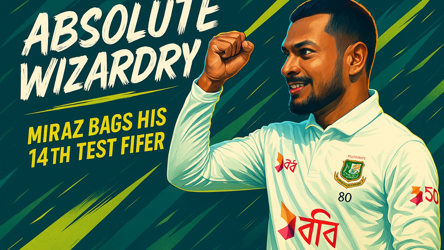 ABSOLUTE WIZARDRY! Miraz bags his 14th Test fifer