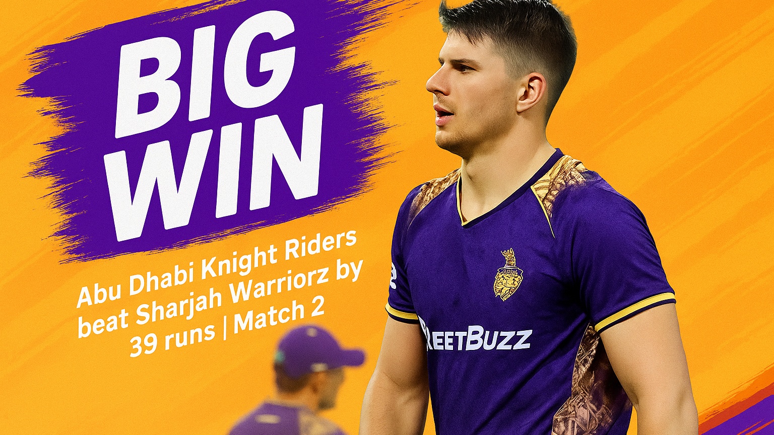 Abu Dhabi Knight Riders beat Sharjah Warriorz by 39 runs | Match 2