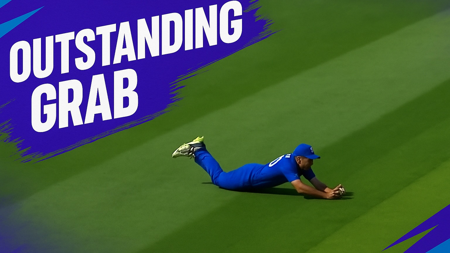 Lightning Reflex! Jake Gibson leaps in to take a sharp catch