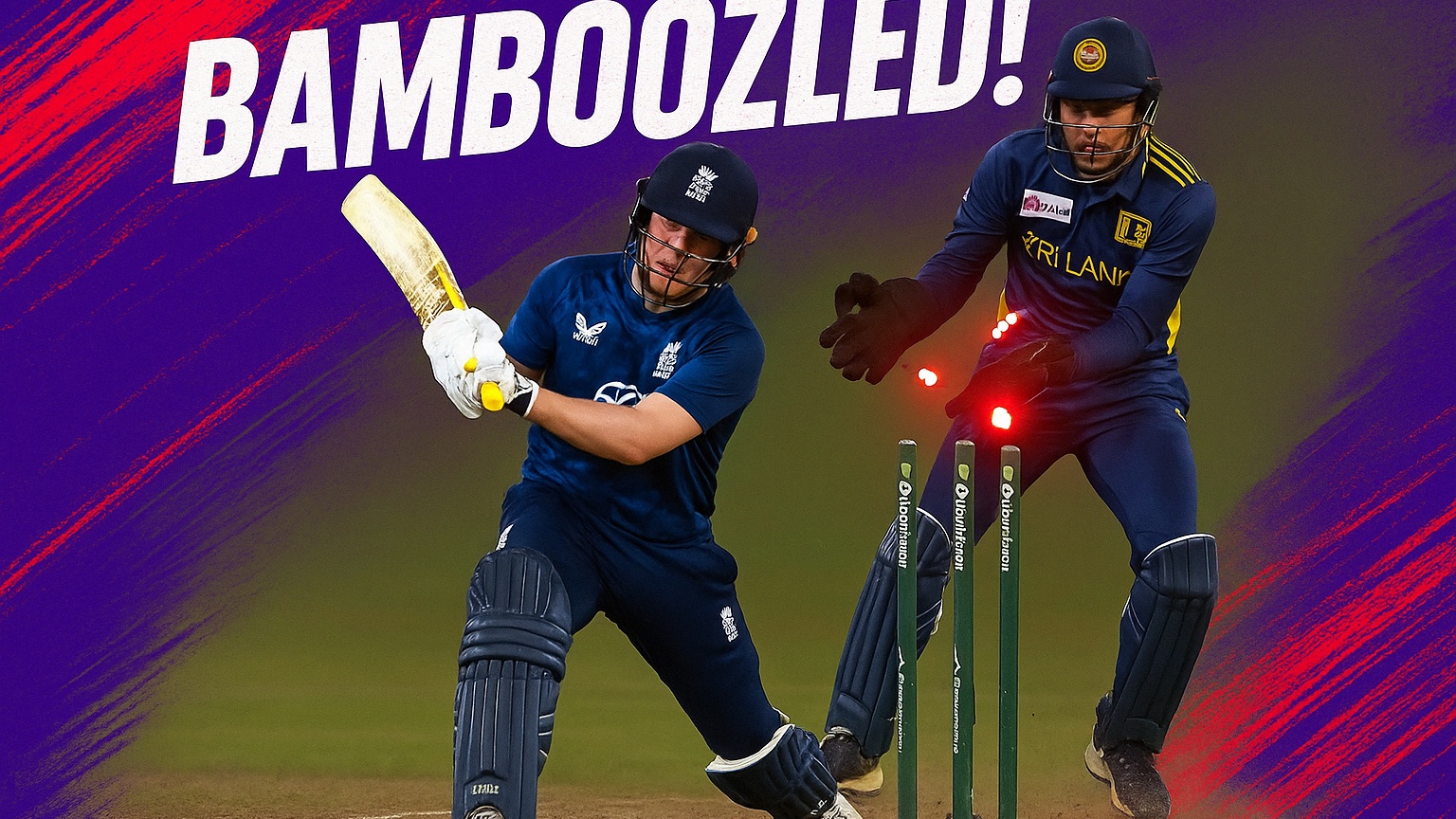 Bamboozled! Jeffrey Vandersay rattles Duckett's stumps