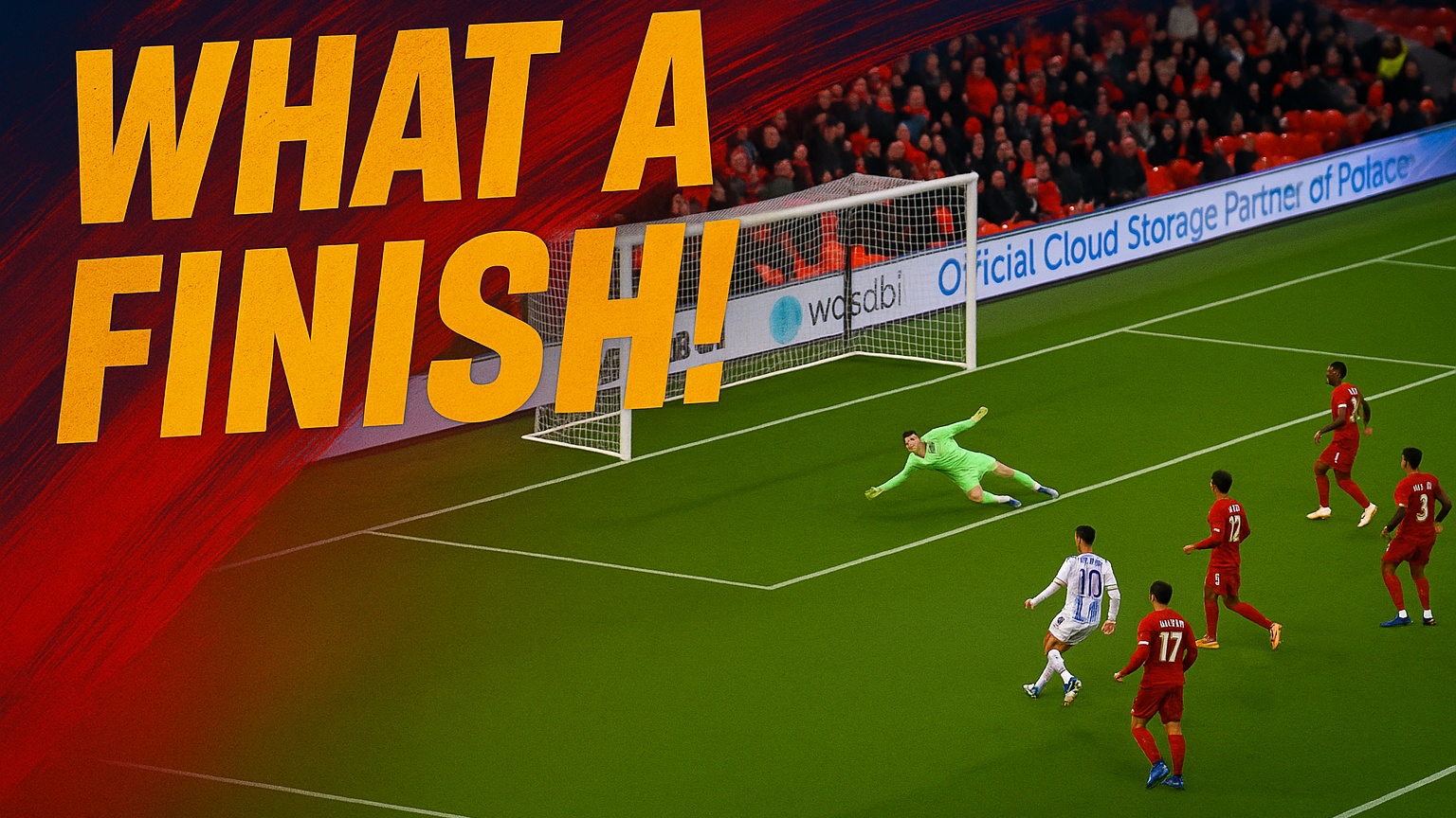 WHAT A FINISH! Pino scored his maiden goal for Palace