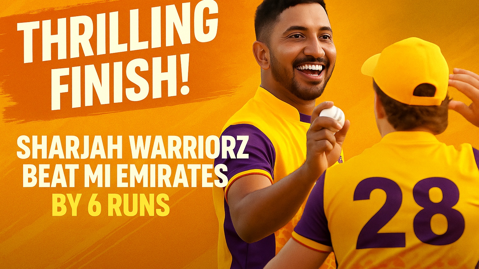 Sharjah Warriorz beat MI Emirates by 6 runs | Match 14