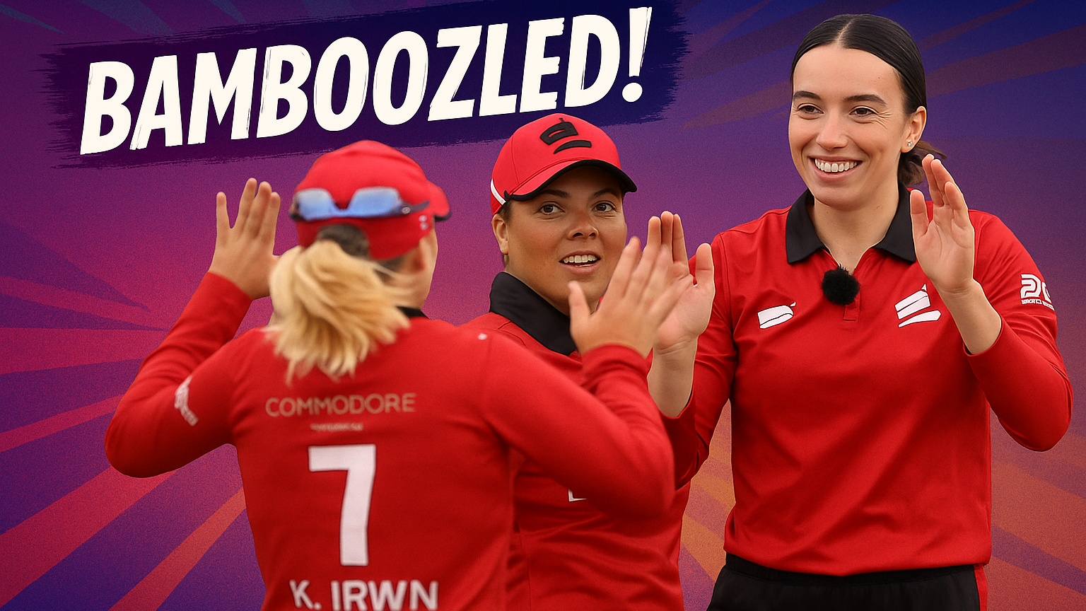 BAMBOOZLED! Sarah Asmussen deceives Polly Inglis at Hagley Oval