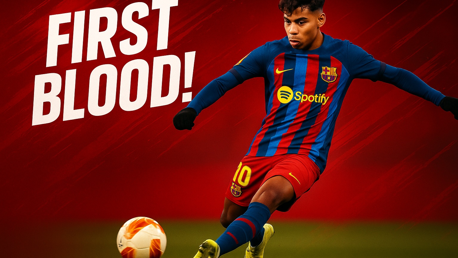 FIRST BLOOD! Yamal scores with a brilliant first-time finish