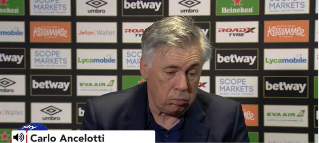 'Win was vital for Europe fight' Ancelotti after win over West Ham
