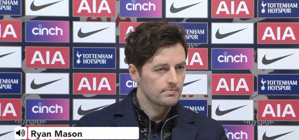 'Nothing wrong with the crowd reaction' - Mason after Tottenham's loss to Villa