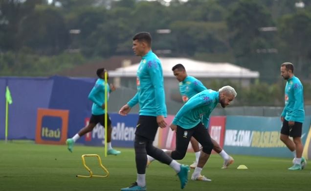 Brazil hold practice ahead of Copa America match against Colombia