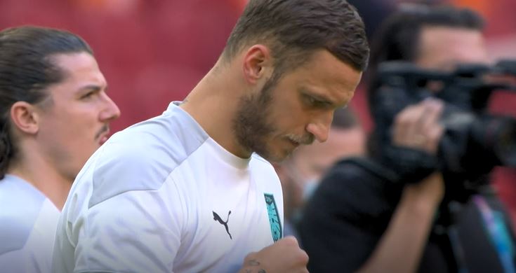 Arnautovic in good mood at Austria training despite one-match UEFA ban