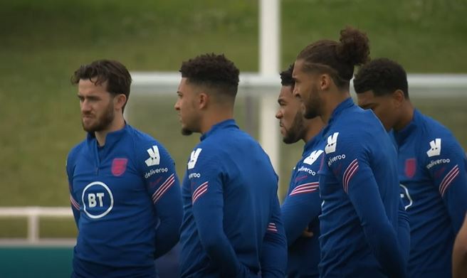 England squad members train after victory over Germany