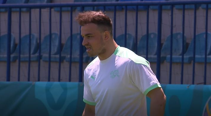 Xhaka and Shaqiri train with Switzerland ahead of Wales clash