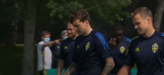 Sweden players train ahead of Slovakia clash