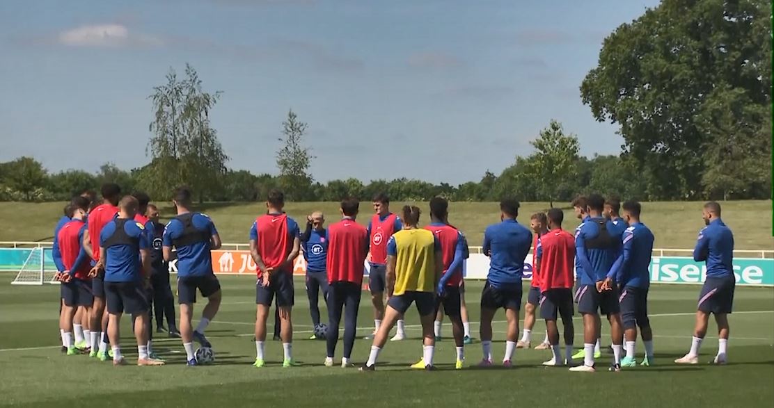 England train before facing Scotland in the second game at Euro 2020