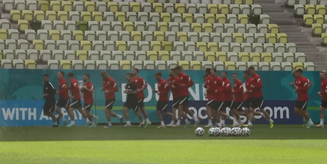 Poland train ahead of their Euro 2020 opener against Slovakia
