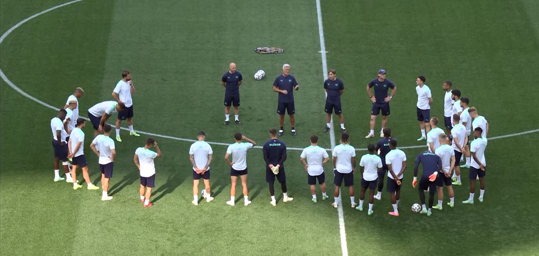 Switzerland train for big game against France