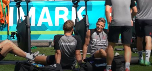 Denmark train ahead of leaving for Euro 2020 semis vs England