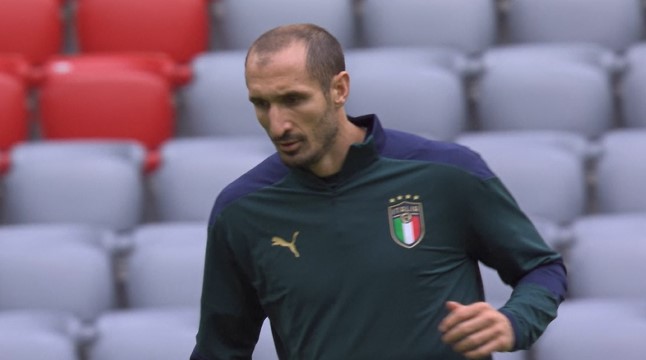 Chiellini trains as Italy prepare for QF with Belgium