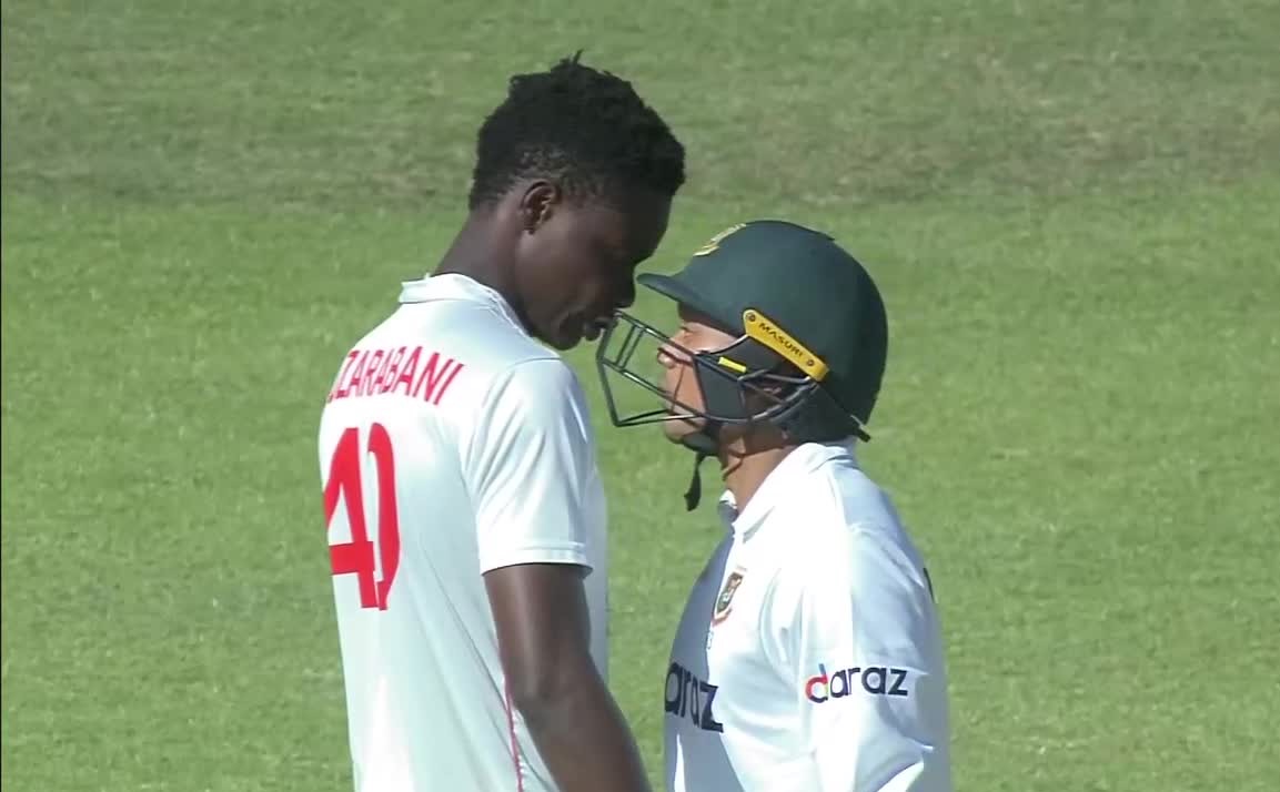 Tempers flare! Taskin and Muzarabani go face to face