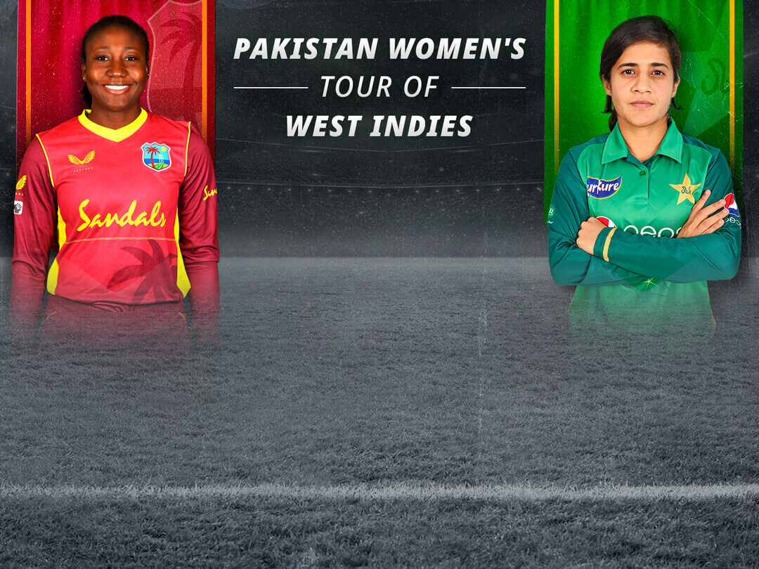 Match #1 - t20 of pakistan women in west indies 2021: west indies women vs pakistan women banner