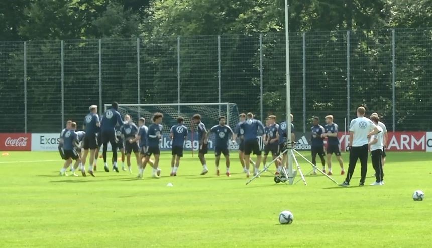 Germany train ahead of their WC qualifier against Iceland