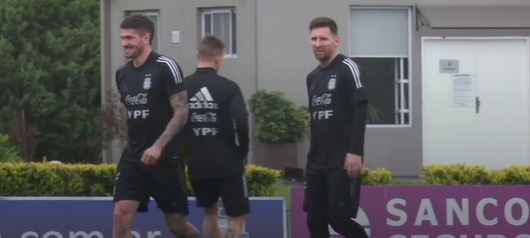 Argentina train for their WC qualifier against Peru