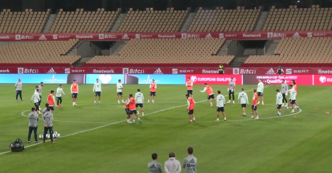 Spain's training session on the eve of WC qualifier against Sweden