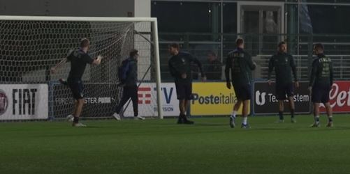 Italy train ahead of their WC Qualifier against Switzerland