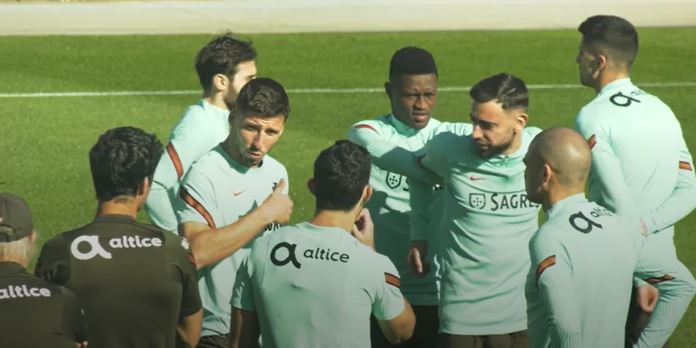 Portugal train for their WC qualifier against Serbia