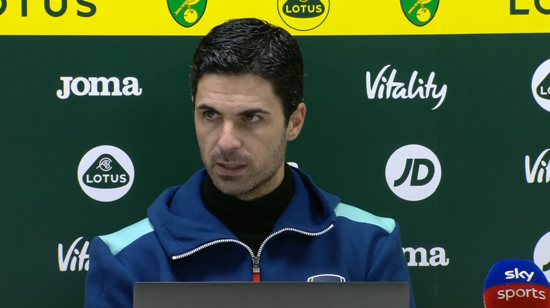 Arteta full of praise as Arsenal thump Norwich 5-0