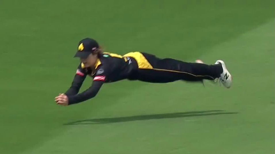 STUNNER! Plimmer pulls off a diving catch