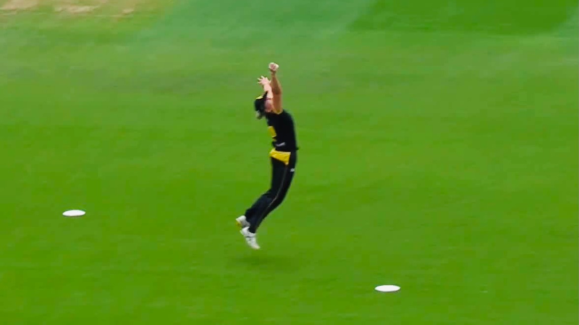 FULL STRETCH! Burns goes airborne