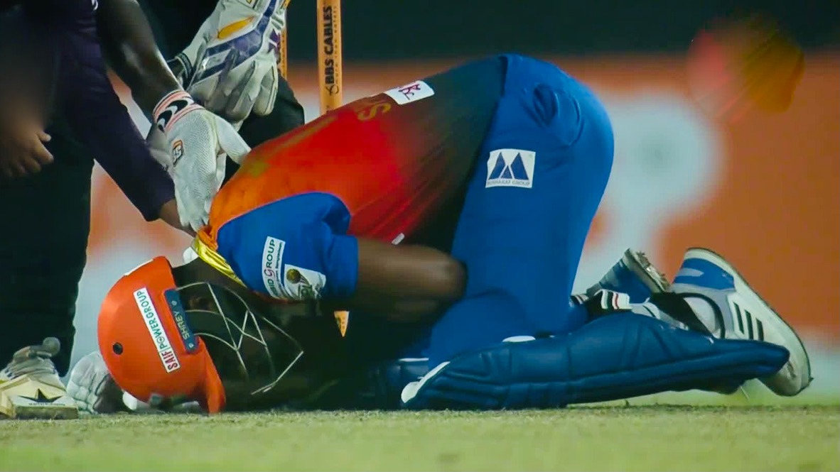 Fletcher stretchered off after horrible blow