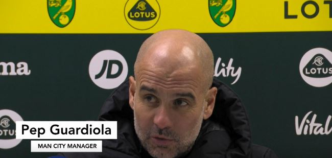 Guardiola praises Sterling after hat-trick against Norwich