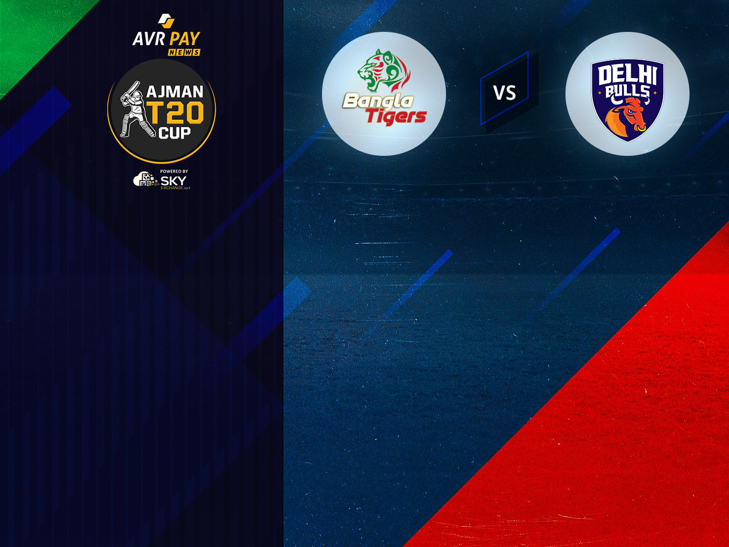 Match 13 of ajman t20 cup, 2022: bangla tigers vs delhi bulls banner