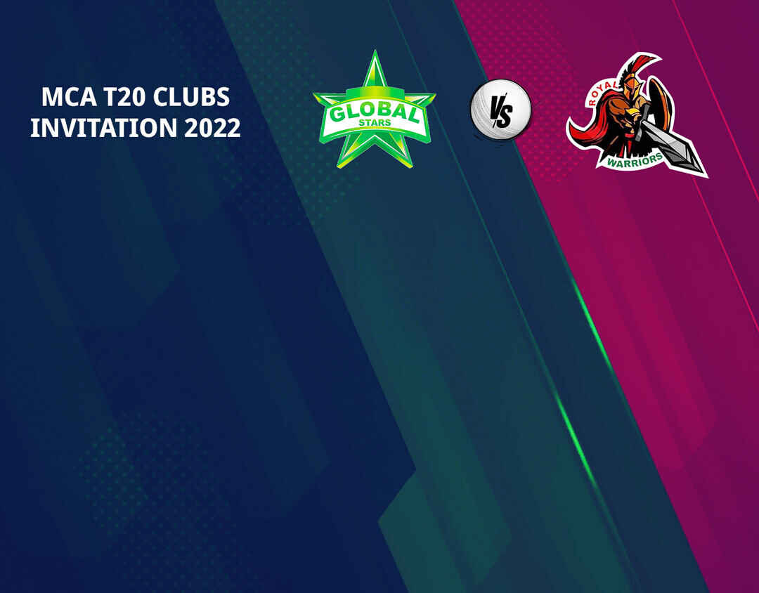 Match 6 of mca t20 clubs invitation, 2022: global stars vs royal warriors banner