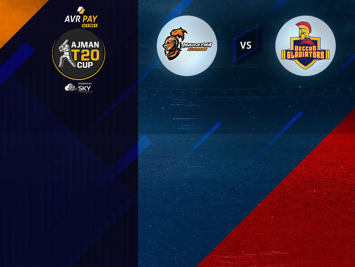 Match 10 of ajman t20 cup, 2022: maratha arabians vs deccan gladiators banner