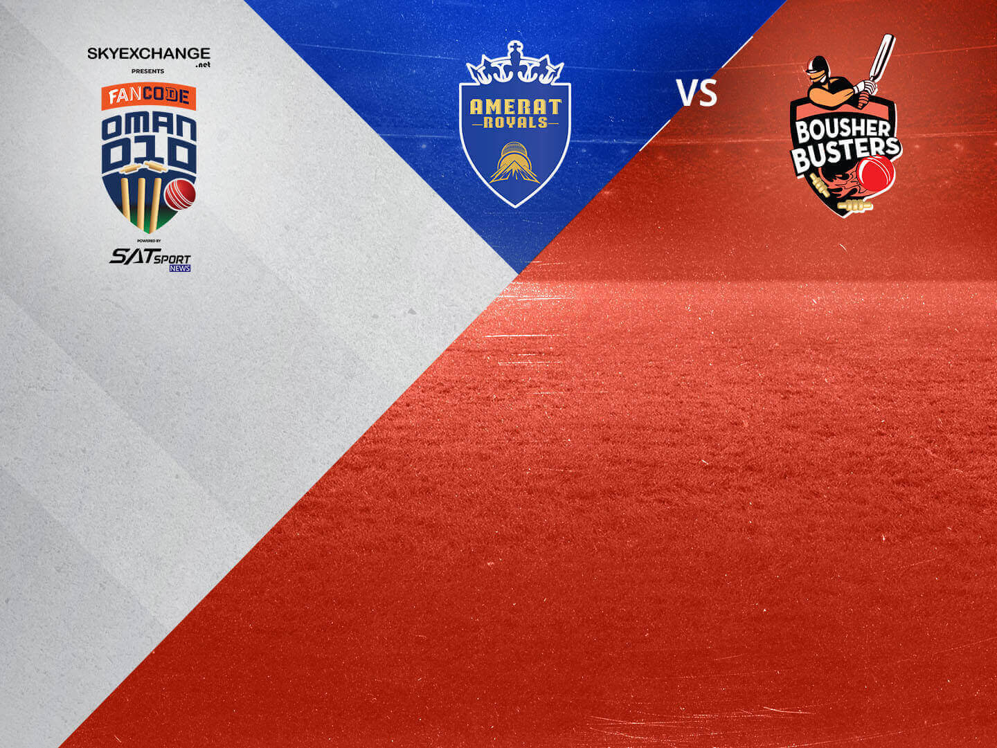Super 4-match 30 of fancode oman d10, 2022: amerat royals vs bousher busters banner