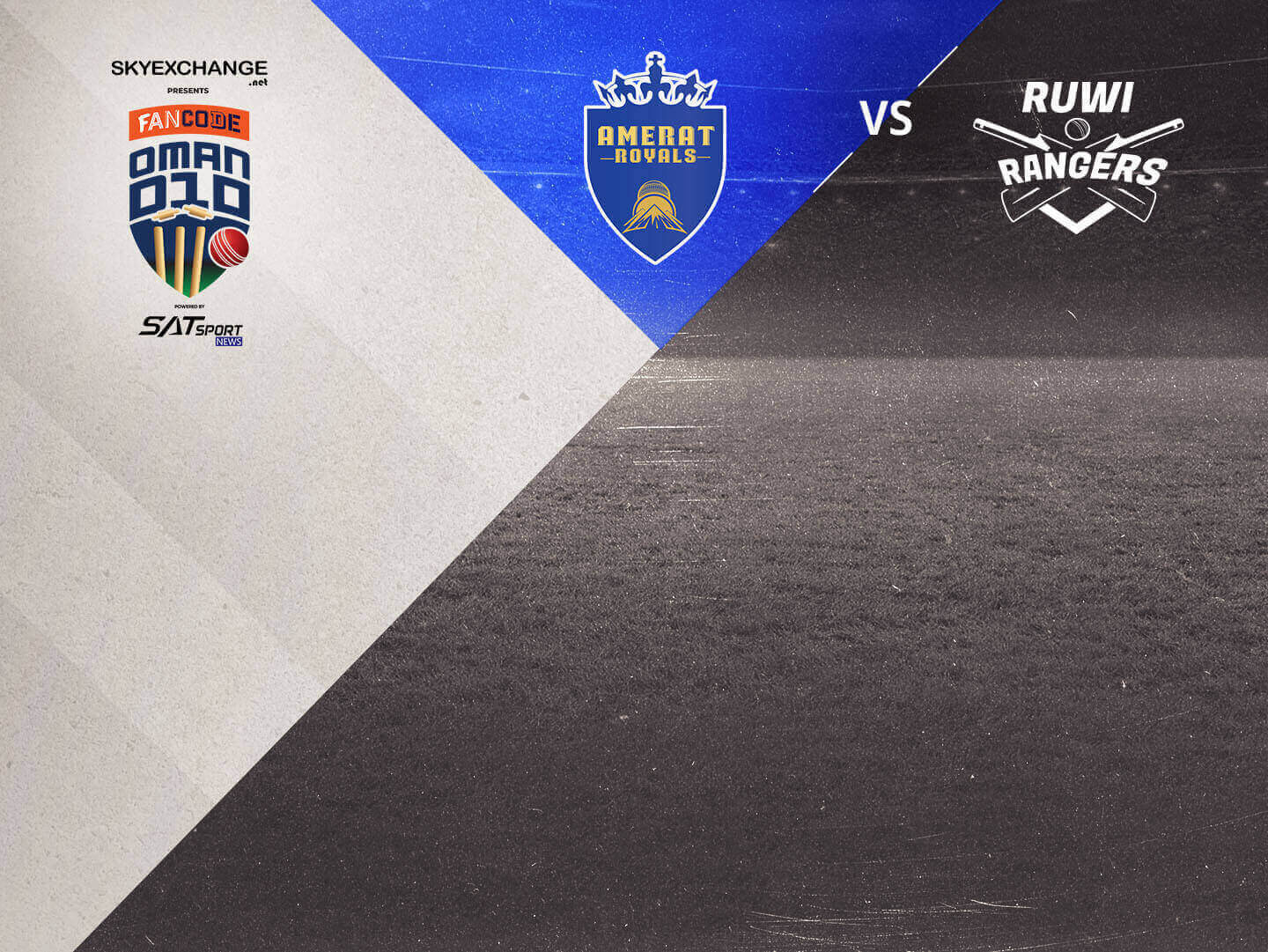 Match 18 of fancode oman d10, 2022: amerat royals vs ruwi rangers banner