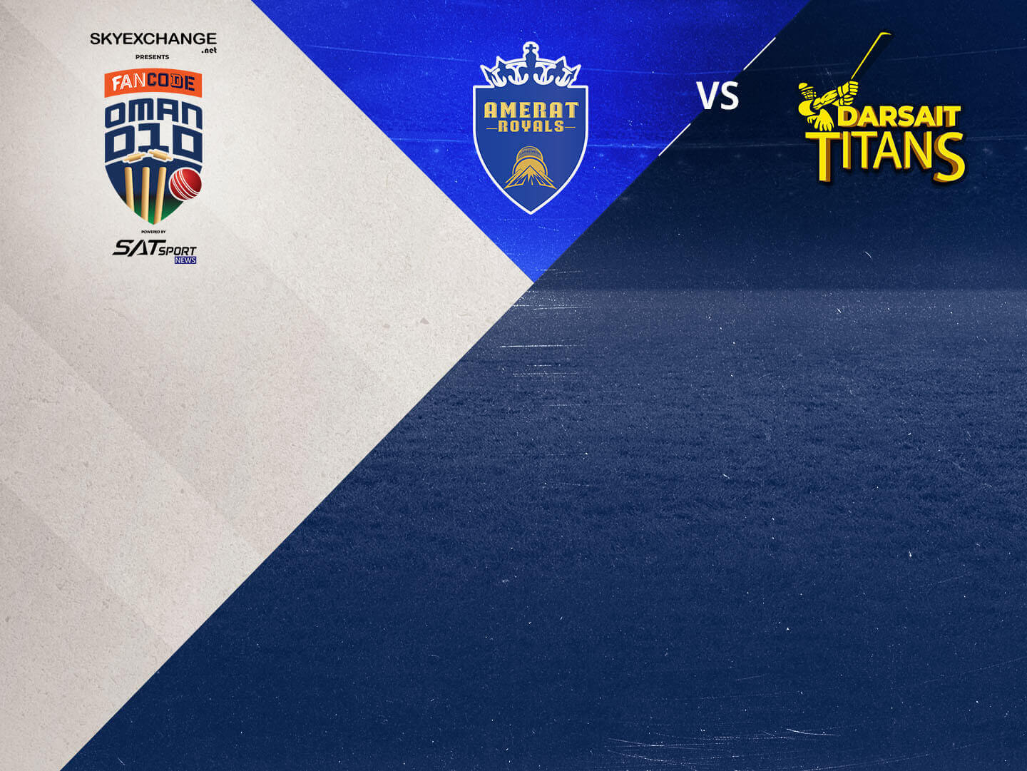 Match 10 of fancode oman d10, 2022: amerat royals vs darsait titans banner