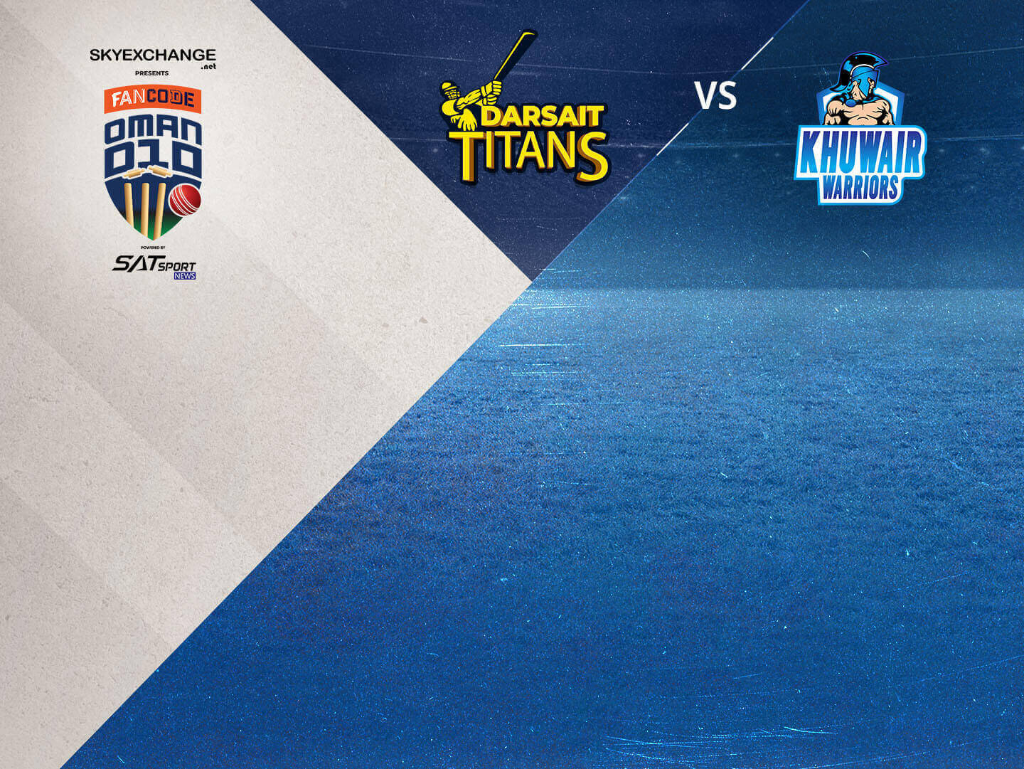 Match 26 of fancode oman d10, 2022: darsait titans vs khuwair warriors banner