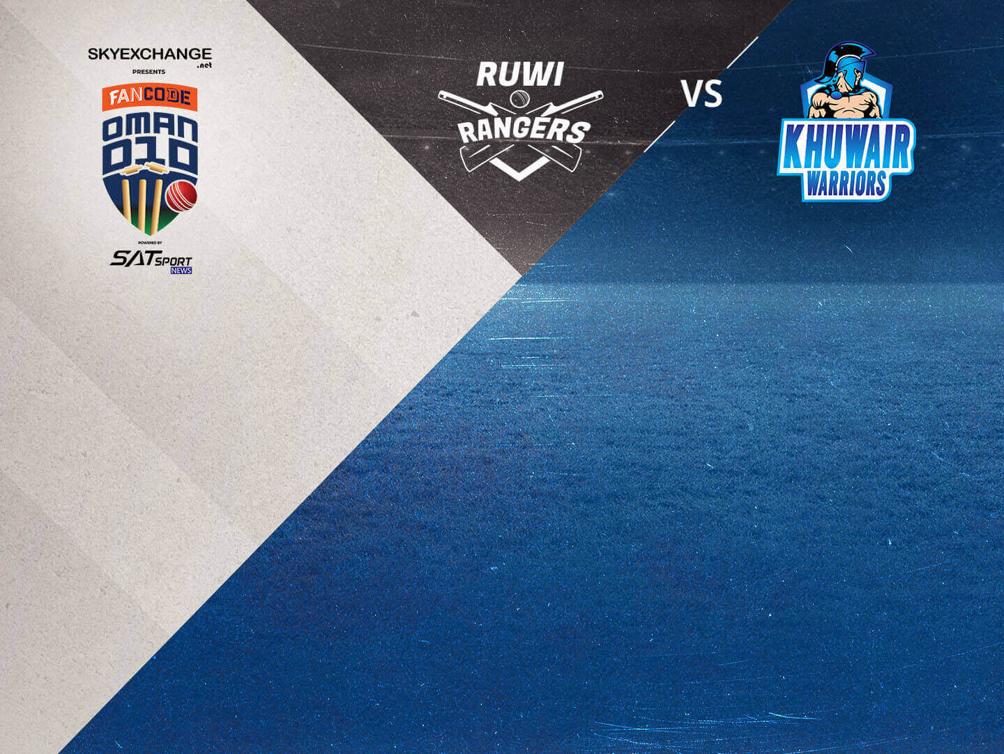 Match 13 of fancode oman d10, 2022: ruwi rangers vs khuwair warriors banner