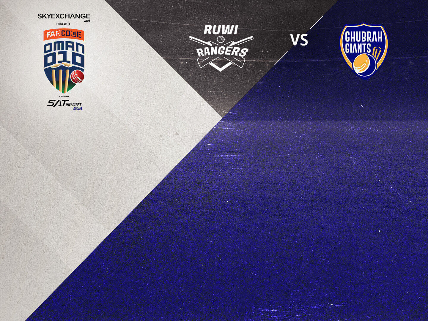 Match 8 of fancode oman d10, 2022: ruwi rangers vs ghubrah giants banner