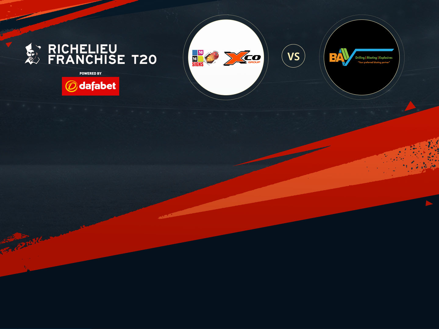 Match 2 of richelieu franchise t20, 2022: m&m signs strikers vs ba blasting namibia banner