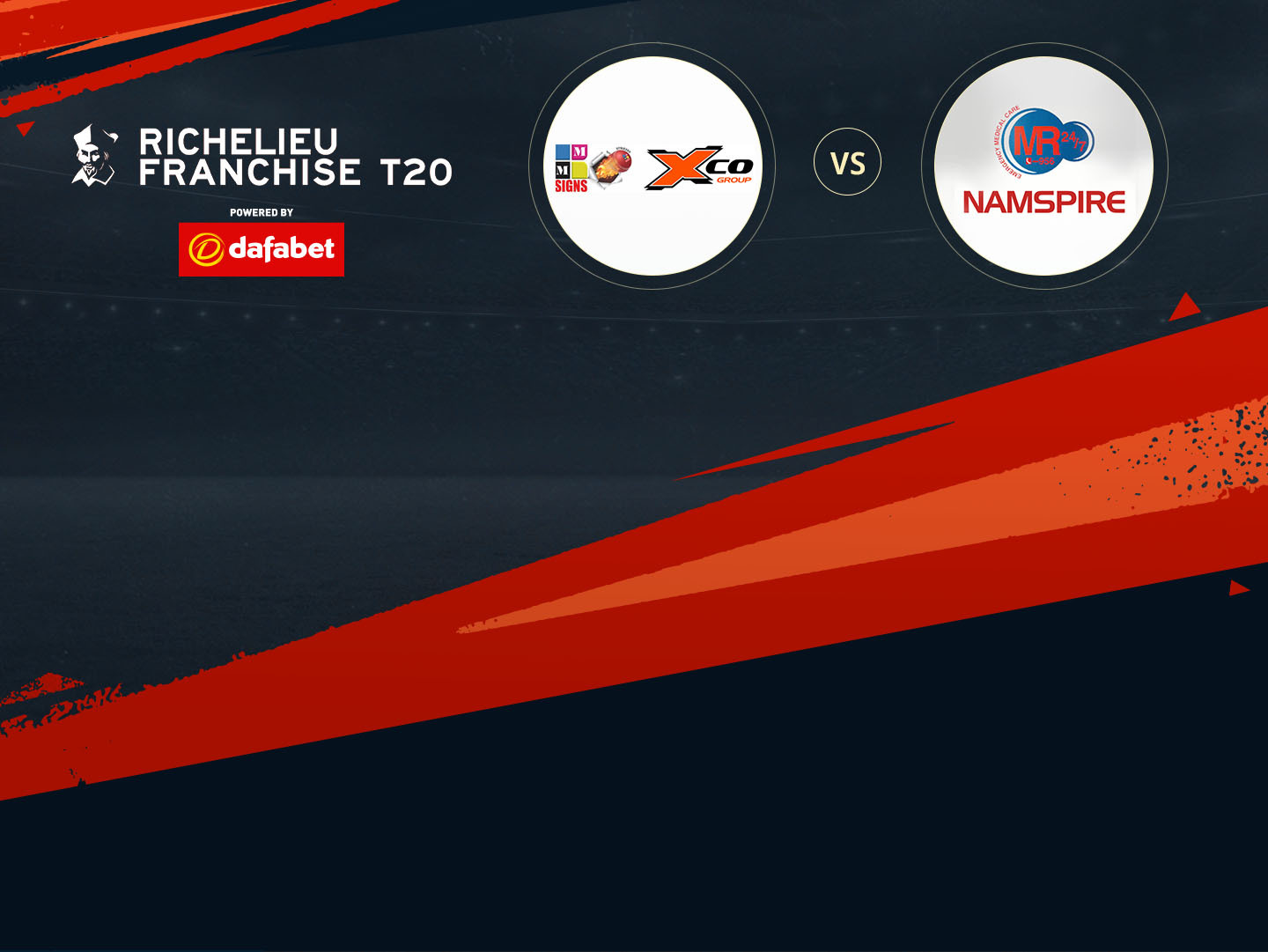Match 6 of richelieu franchise t20, 2022: m&m signs strikers vs mr24/7 emergency services banner